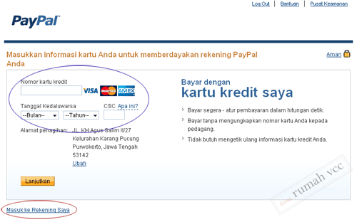 verifikasi kartu kredit saat registrasi paypal