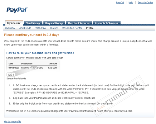expuse number/expanded use number verifikasi paypal
