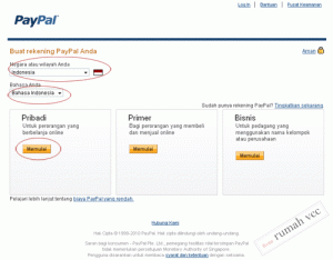 Pilih jenis akun paypal