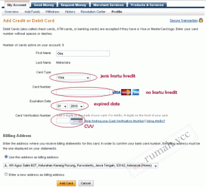 verifikasi VCC Paypal