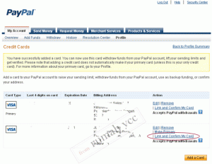 verifikasi paypal dengan VCC