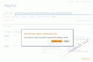 verifikasi paypal dengan VCC
